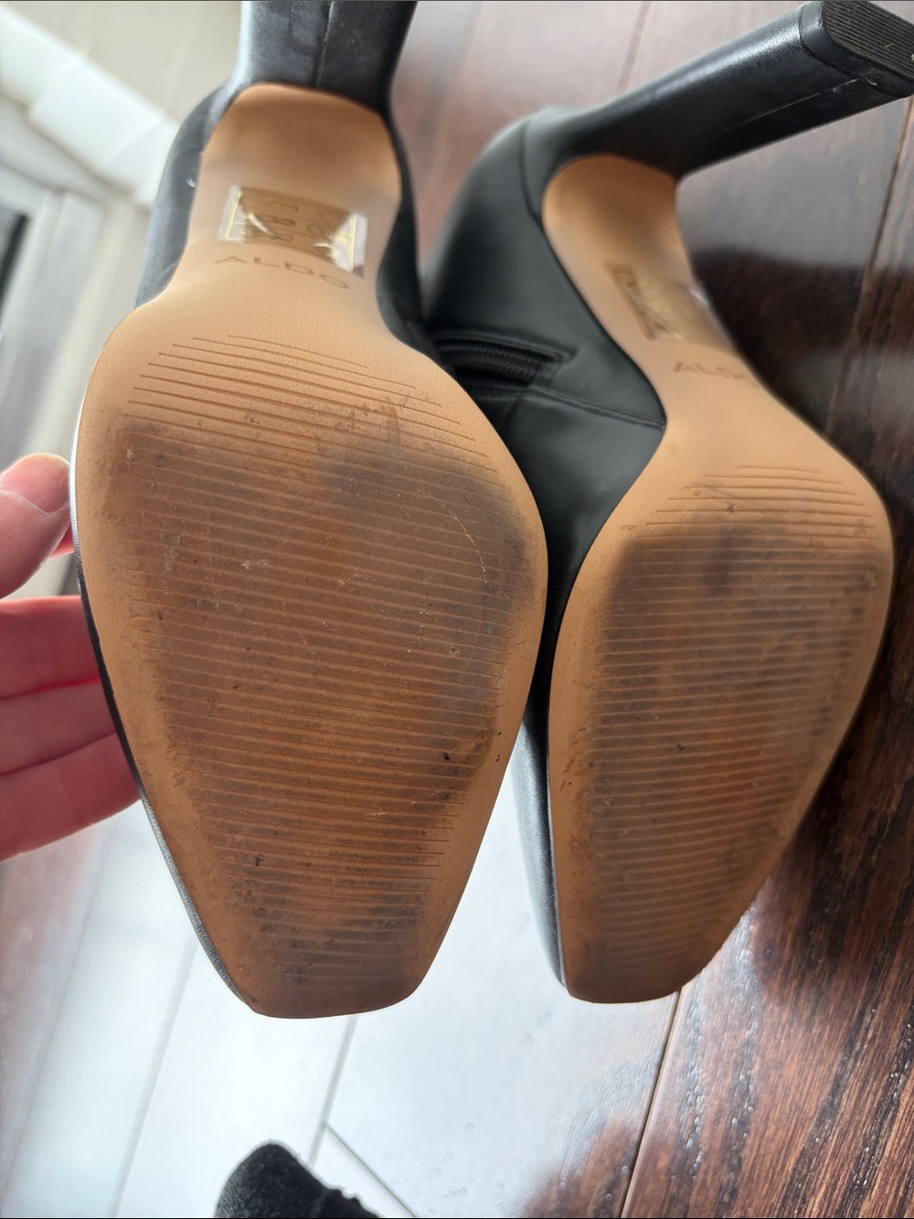 ALDO Black Heeled Ankle Booties - Picture 7 of 7